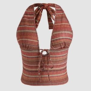 New cider brand crop top ties around neck size S